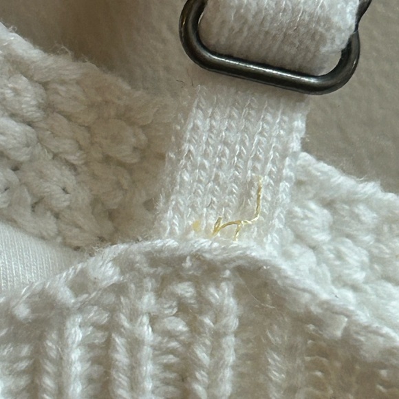 Hollister White Crochet Halter Crop Top Shirt Blouse with Adjustable Straps - Picture 7 of 11